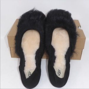 NWOB UGG JEANIE FLUFF BALLET FLATS SZ 5 designer